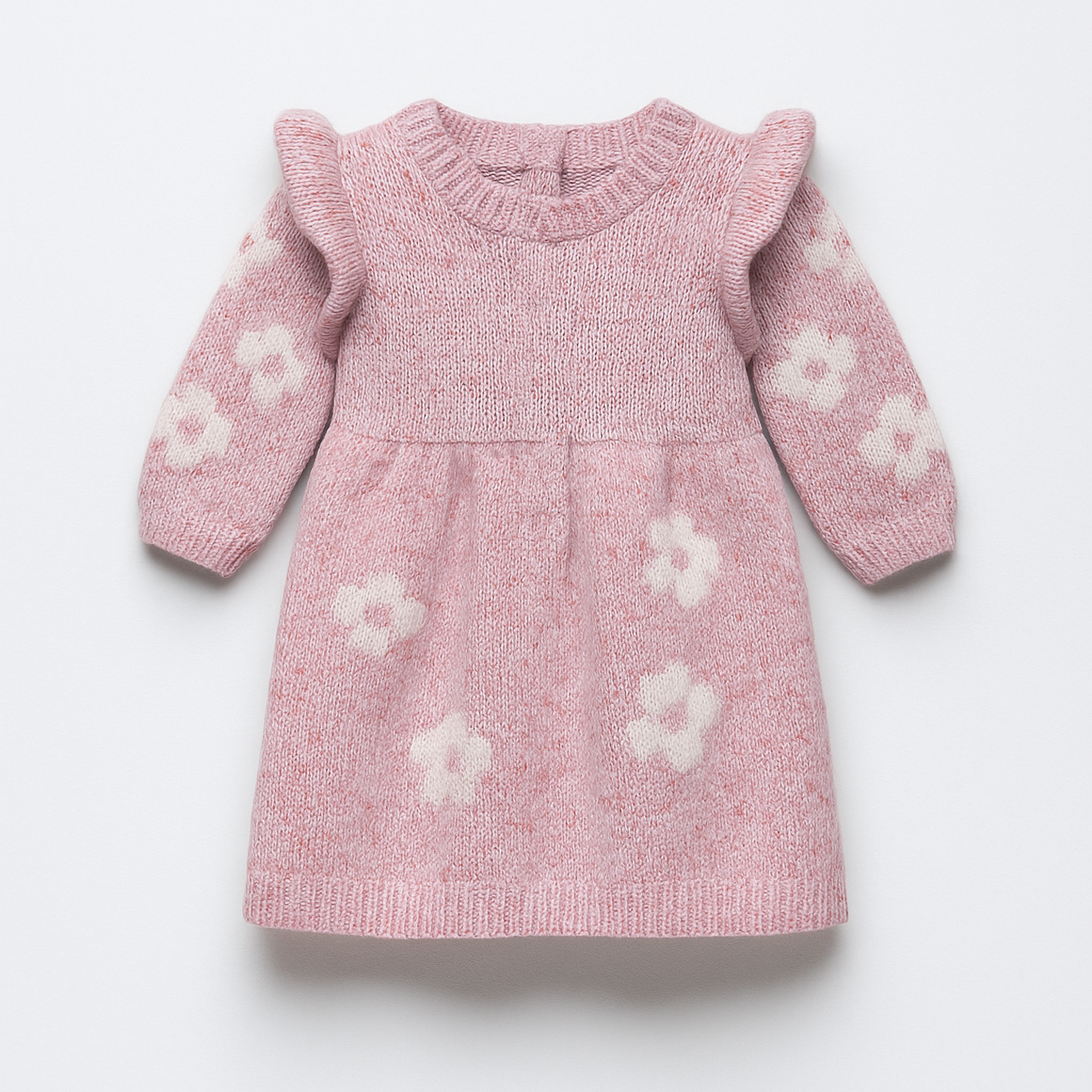 Toddler Girl's Chenille Yarn Frock | Floral Print