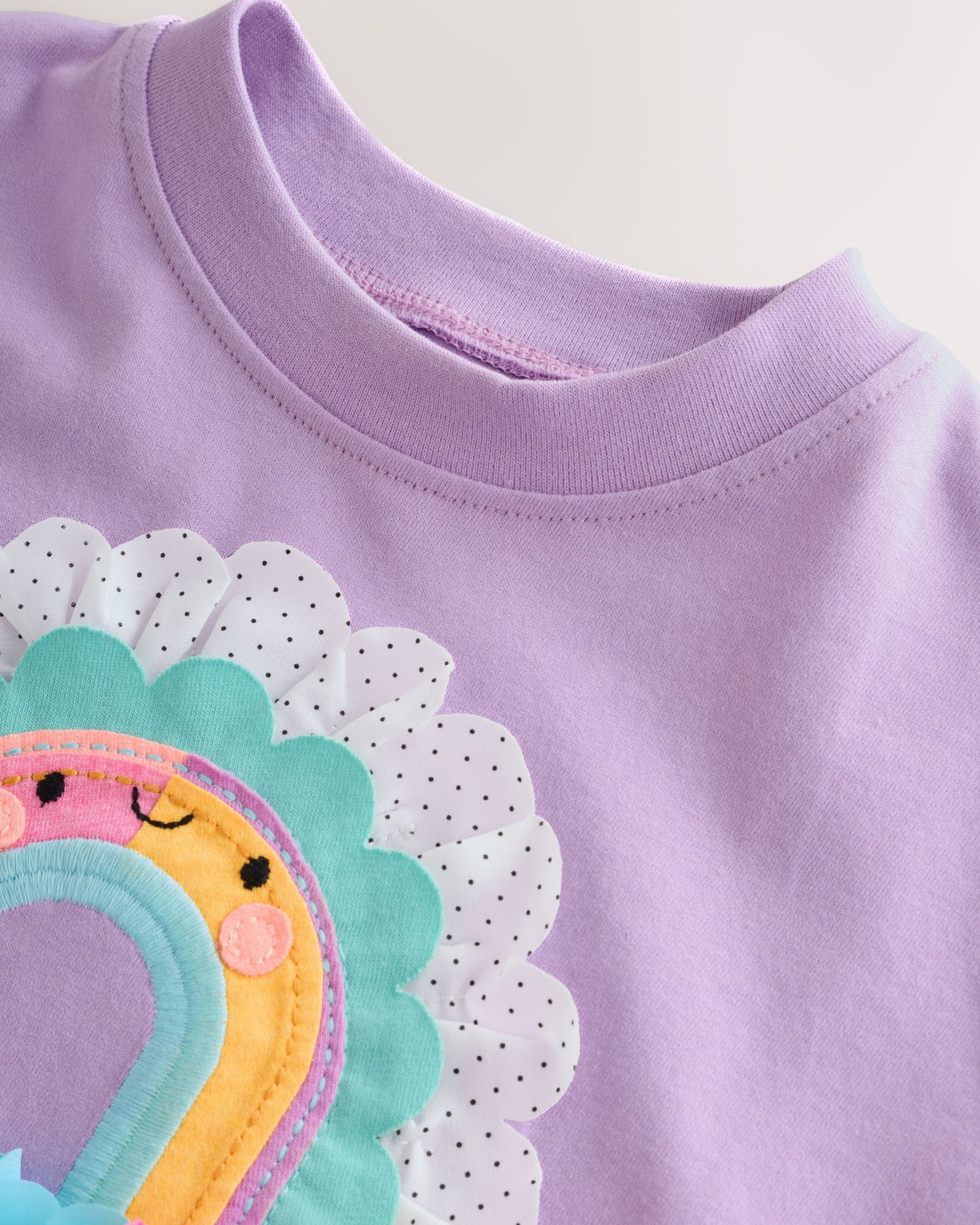 Girls 2-Pack T-Shirt Set — Pink Fairy Print & Lilac 3d Rainbow