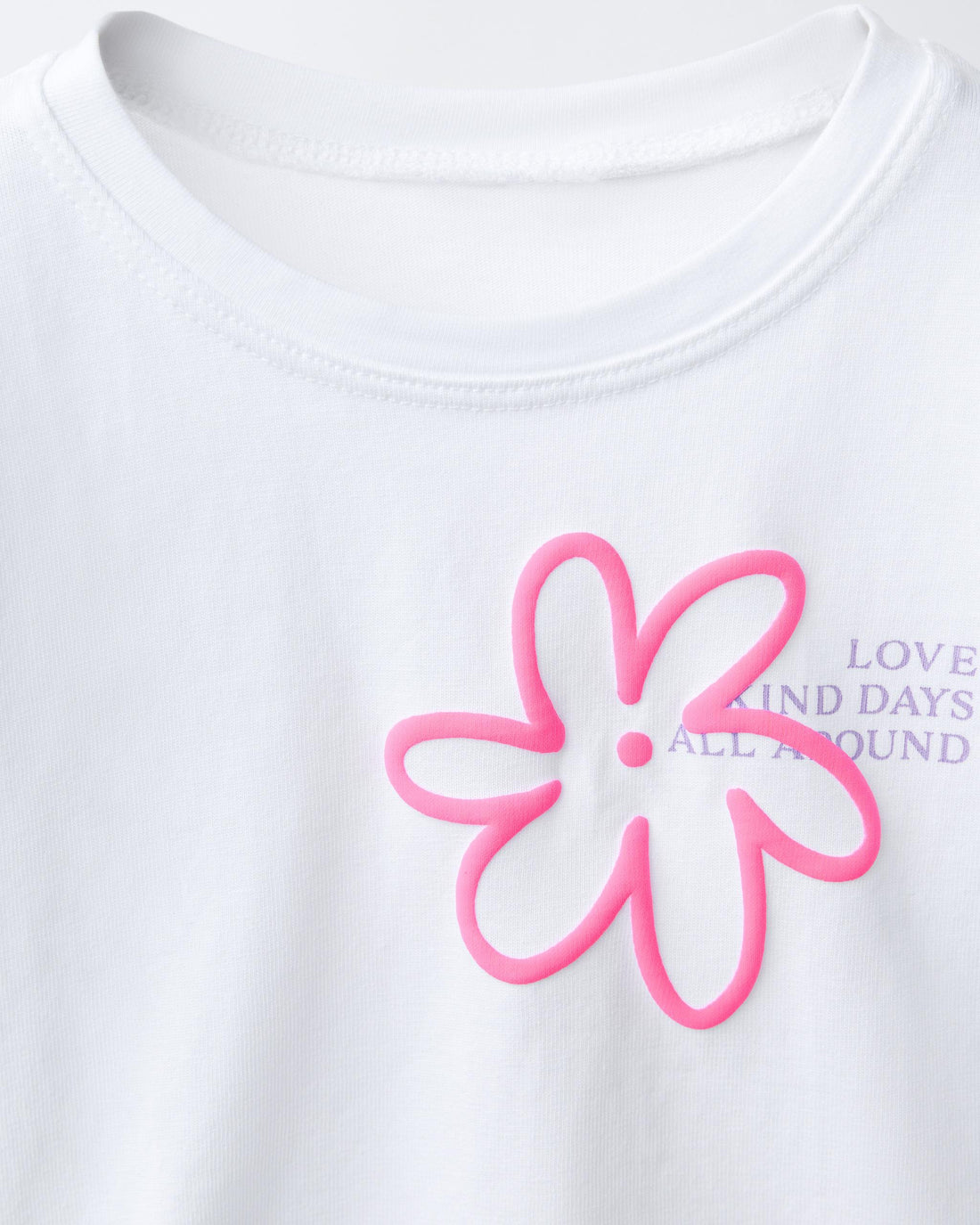 Girls' 2-Pack T-Shirt Set — Floral Puff-Print & Stripe Tee