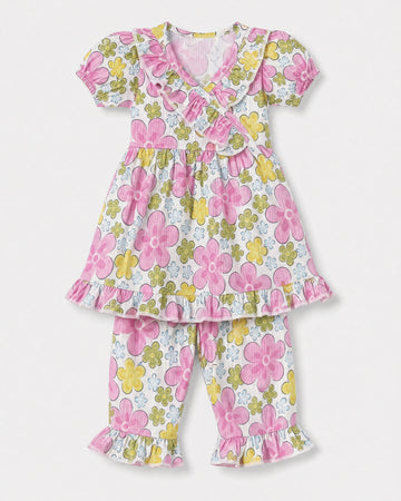 Girls' 2-Piece Cotton Set — Multi colour Floral Print