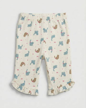 Baby Girls Soft Cotton 3/4 Leggings - Beige