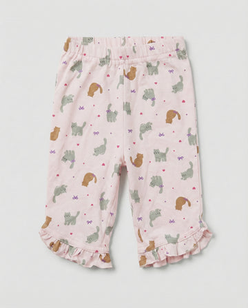 Baby Girls Soft Cotton 3/4 Leggings - Light Pink
