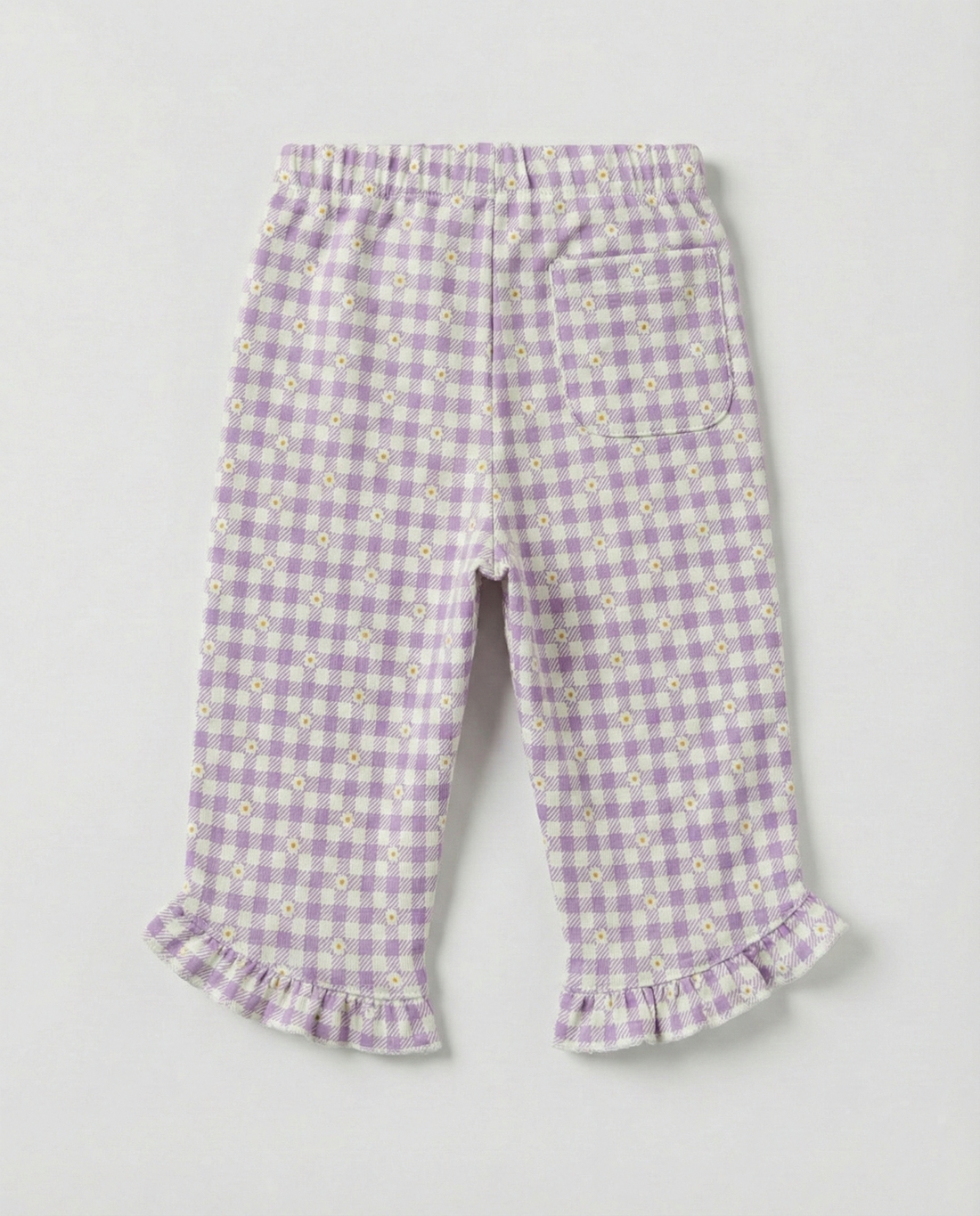 Girls Soft Cotton 3/4 Leggings - Purple & White
