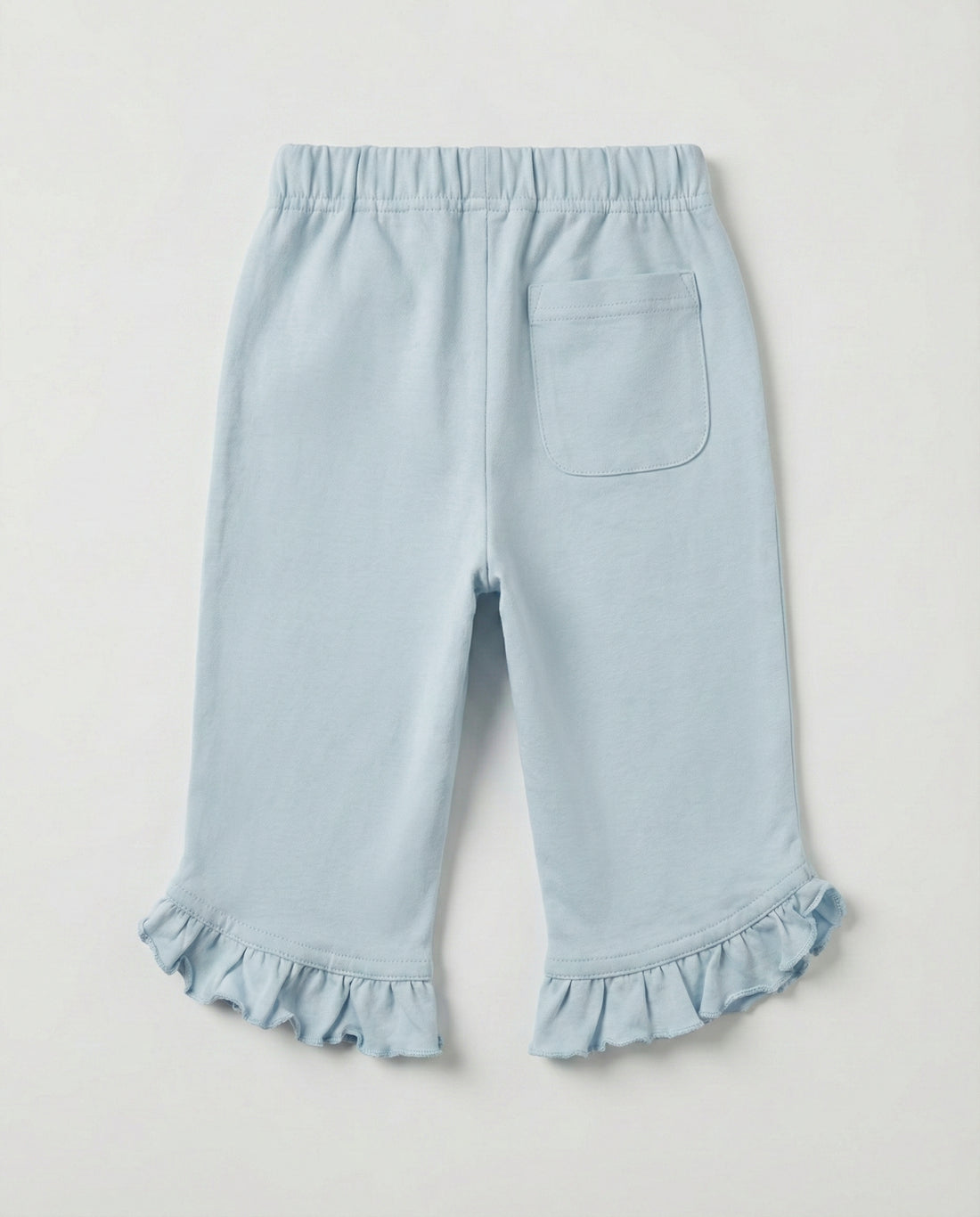 Girls Soft Cotton 3/4 Leggings - Light Blue