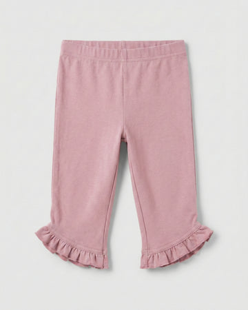 Baby Girls Soft Cotton 3/4 Leggings - Light Pink