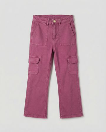 Girl's Flared Leg Light Maroon Jeans