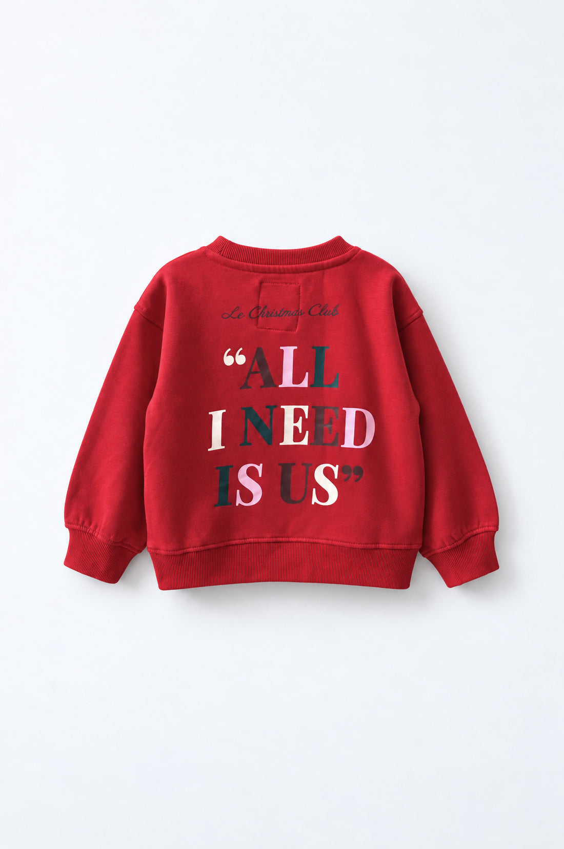 Girls’ soft fleece drop-shoulder sweatshirt with ribbed neckline, cuffs and hem, embroidered chest detail and back graphic.