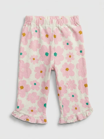Girls Soft Cotton 3/4 Leggings floral print