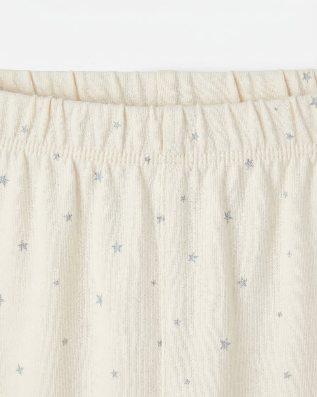 Girl's Cotton Fabric Off White Leggings - Star Print