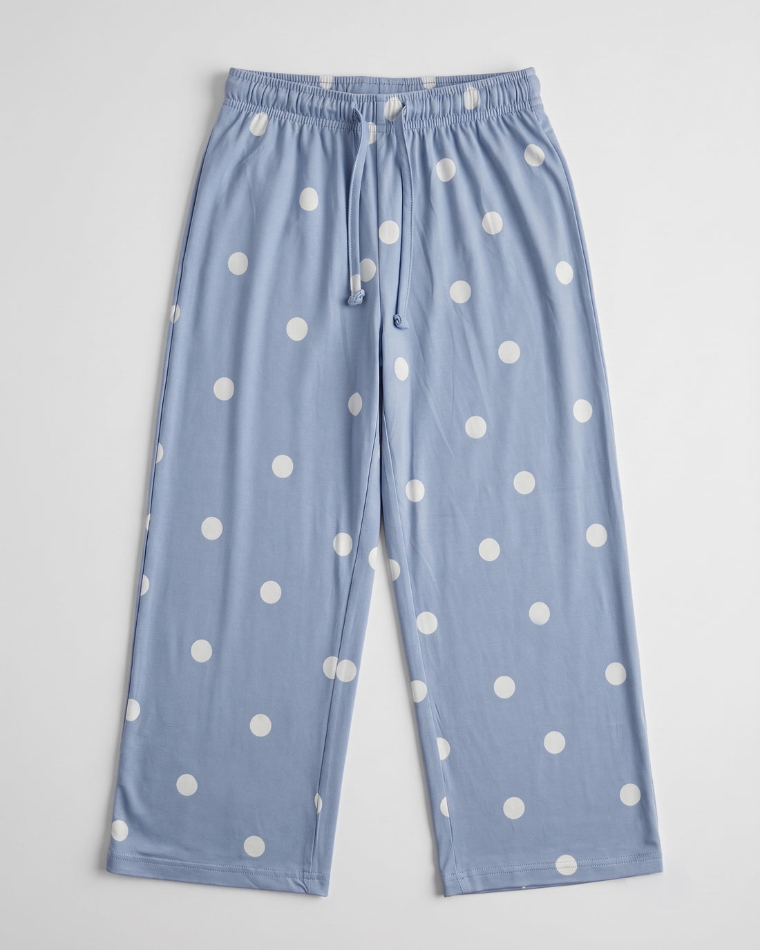 Girls’ Soft Cotton Palazzo Trouser – Blue Polka Dot Print