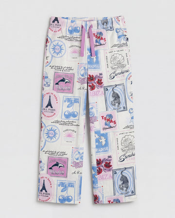 Girls Straight Cut Palazzo Pant - Graphic Print