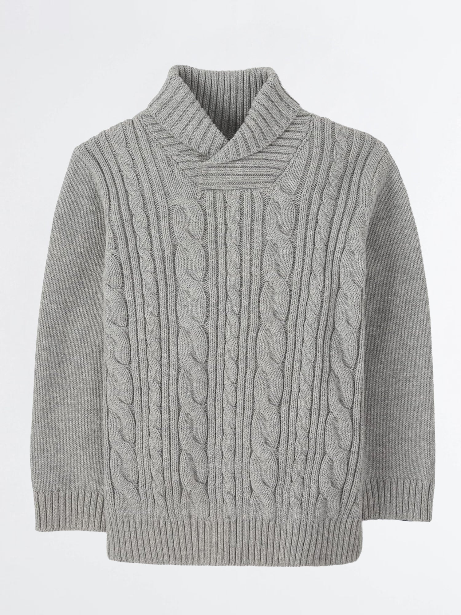 Classic Italian Shawl Collar Sweater | Heather Grey