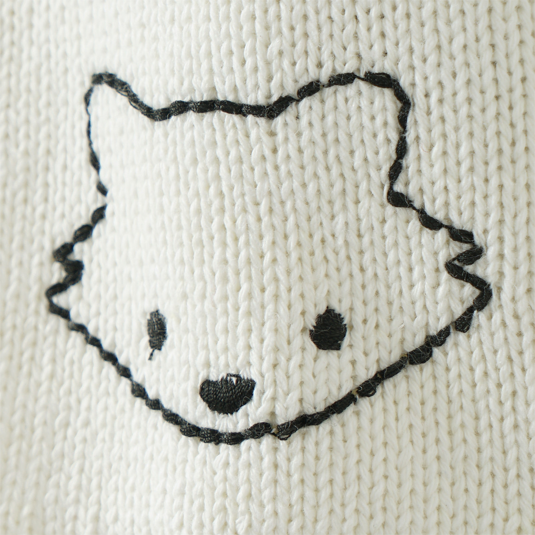 Baby White Fox Face Knit Sweater