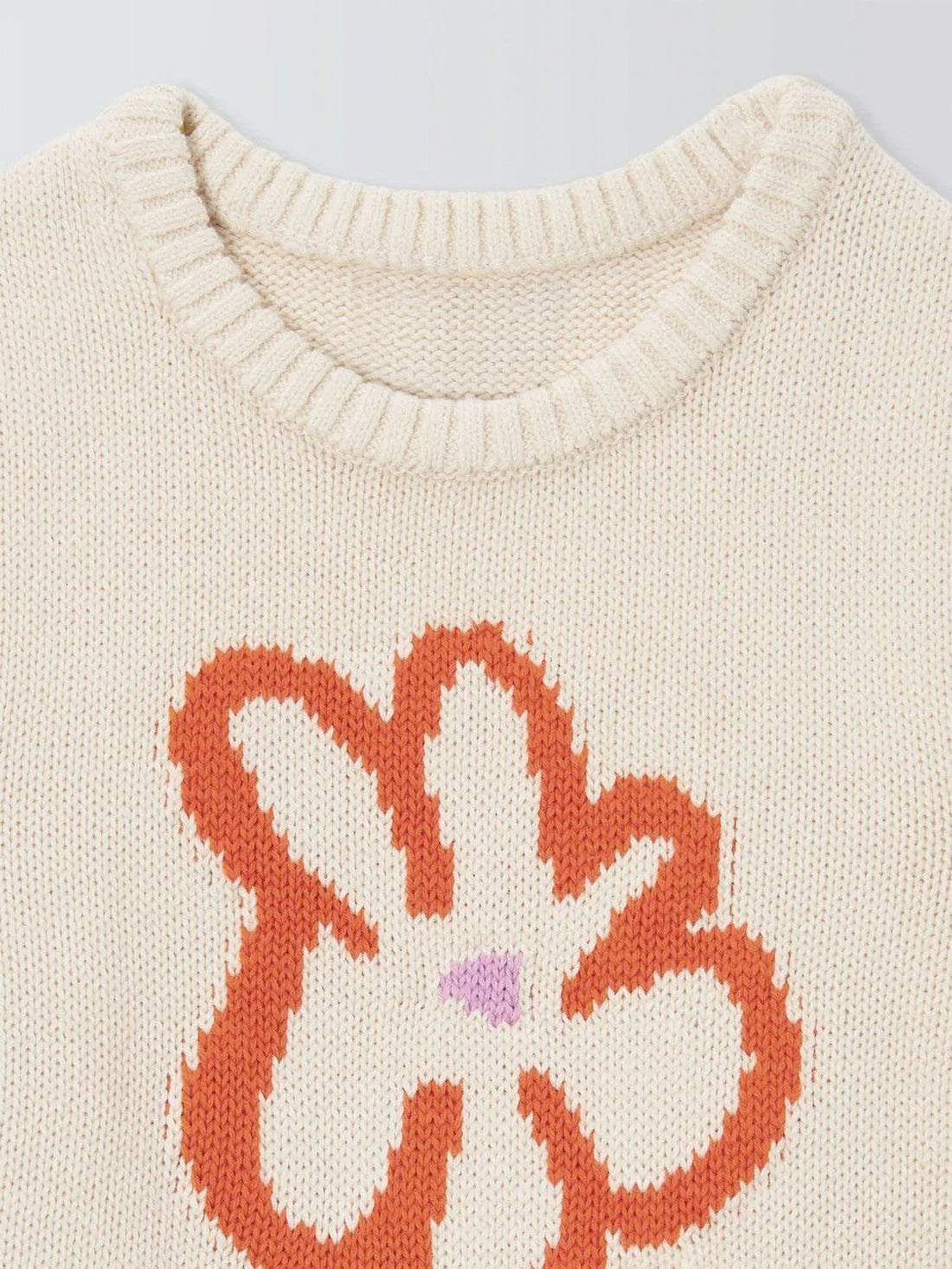 Girl's Floral Knitted Vest | Cream