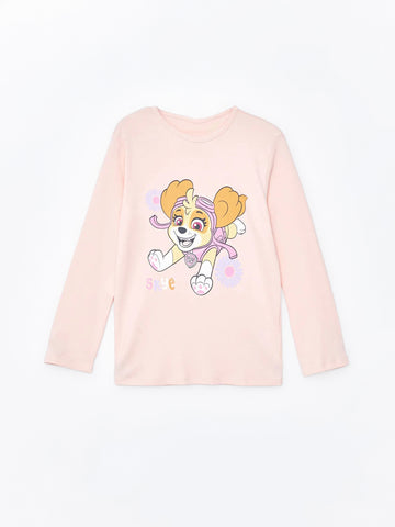 Toddler Girl's Paw Patrol Print Long Sleeve T-shirt