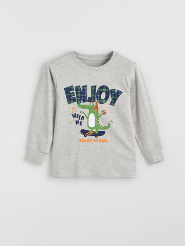 Boys’ Light Grey Terry Fabric Sweatshirt