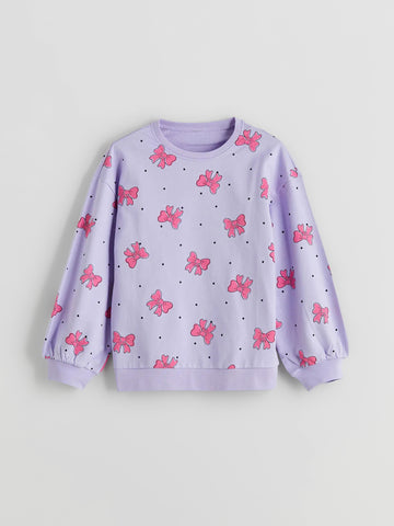 Girls' Bubblegum Bows Printed Sweatshirt