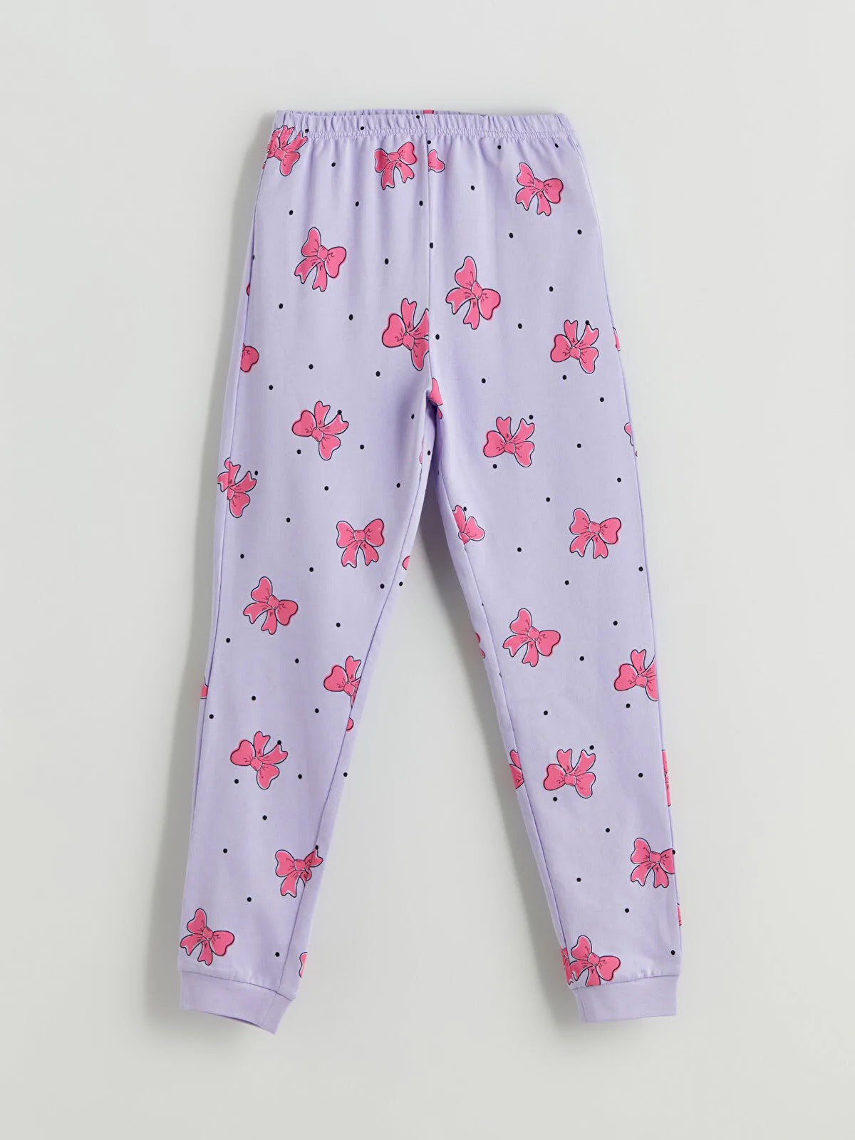 Girls' Bow & Dot Print Sweat Pants