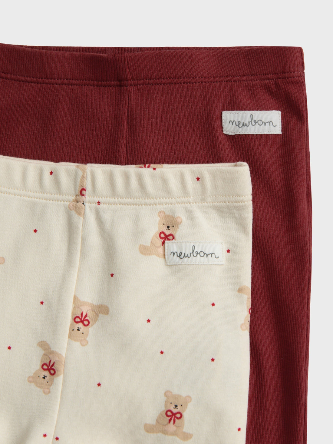 Burgundy Baby Leggings with Attached Socks