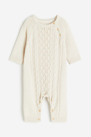 Cable Knit Soft Cotton Baby Romper