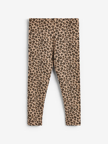 Toddler Girls’ Cotton Leopard Print Leggings – Tan