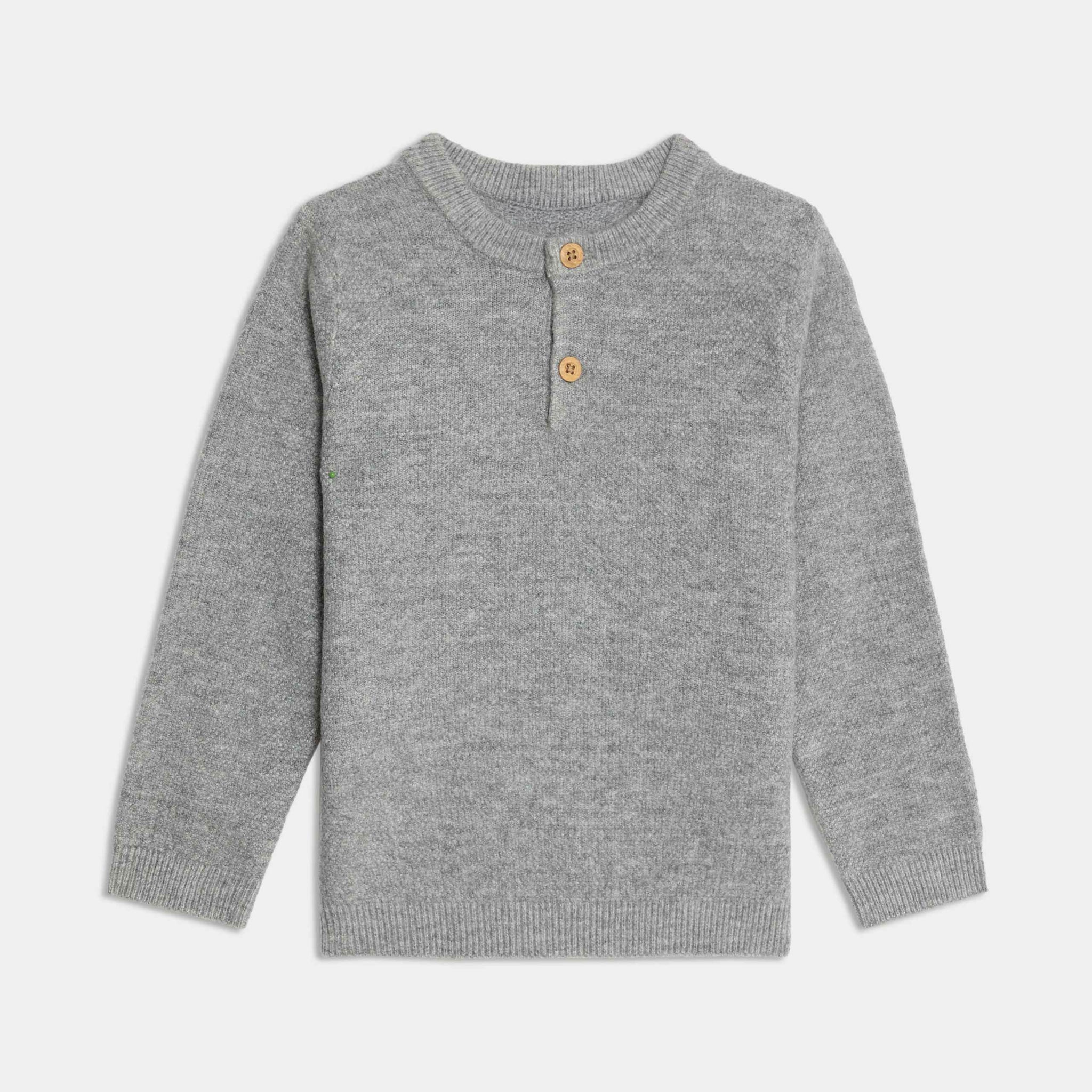 Boy's Henley Knitted Jumper | Grey