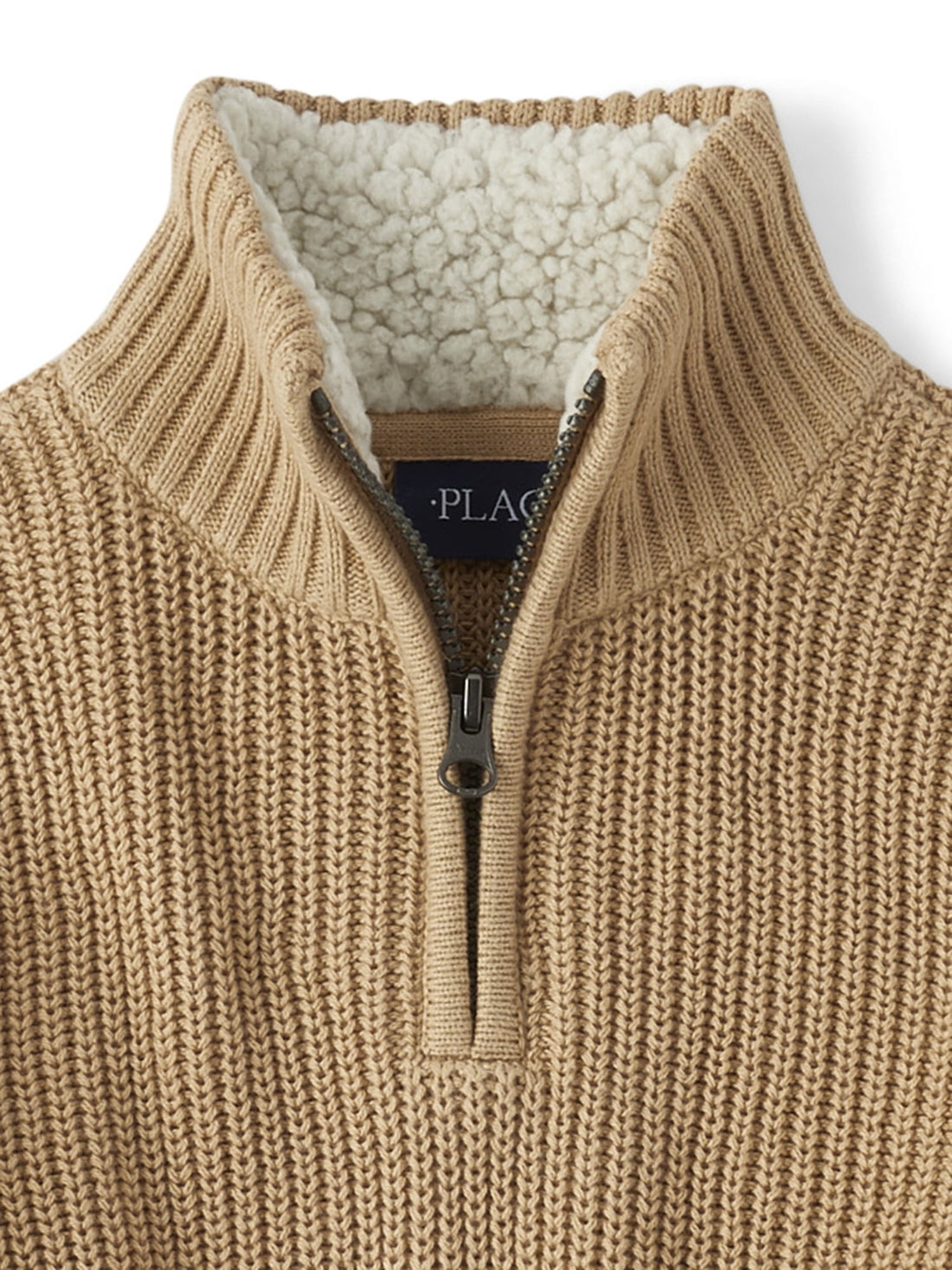 Boy's Half Zip Knit Sweater | Brown