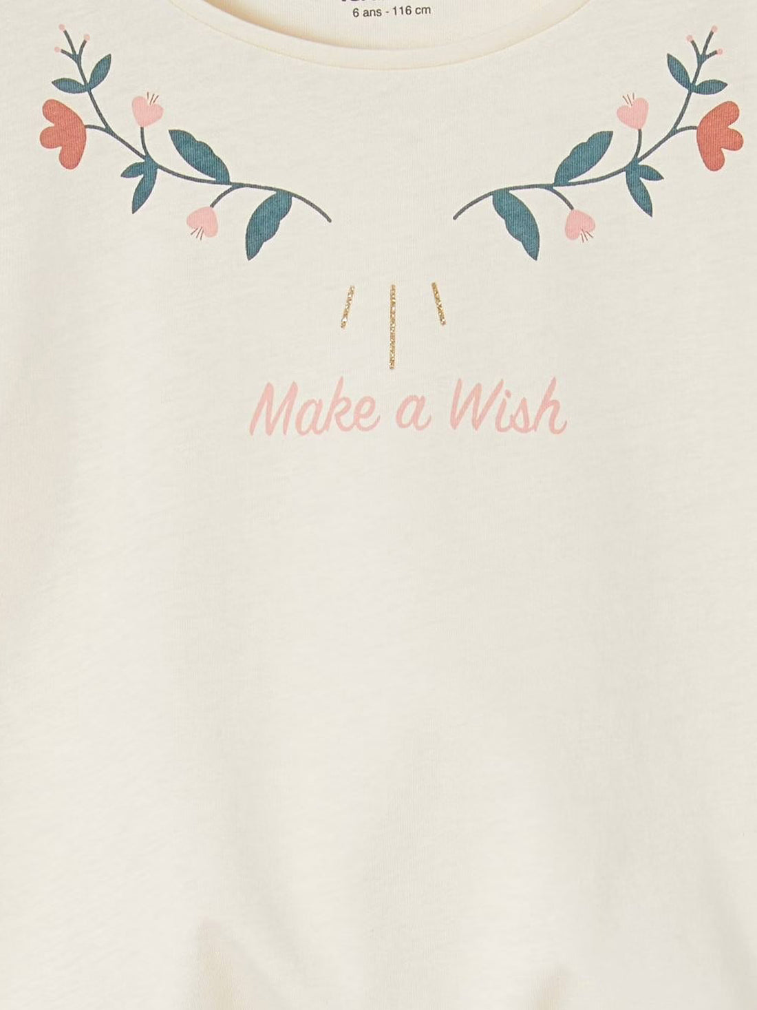 Girl's Long Sleeve Cotton T-shirt | Beige