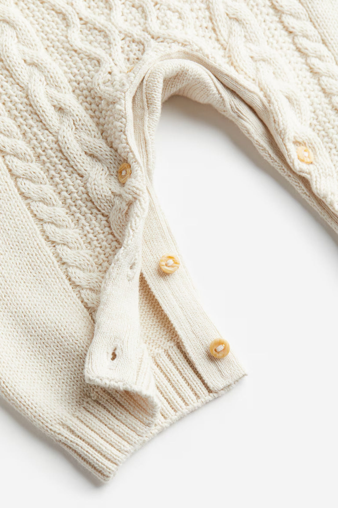Cable Knit Soft Cotton Baby Romper