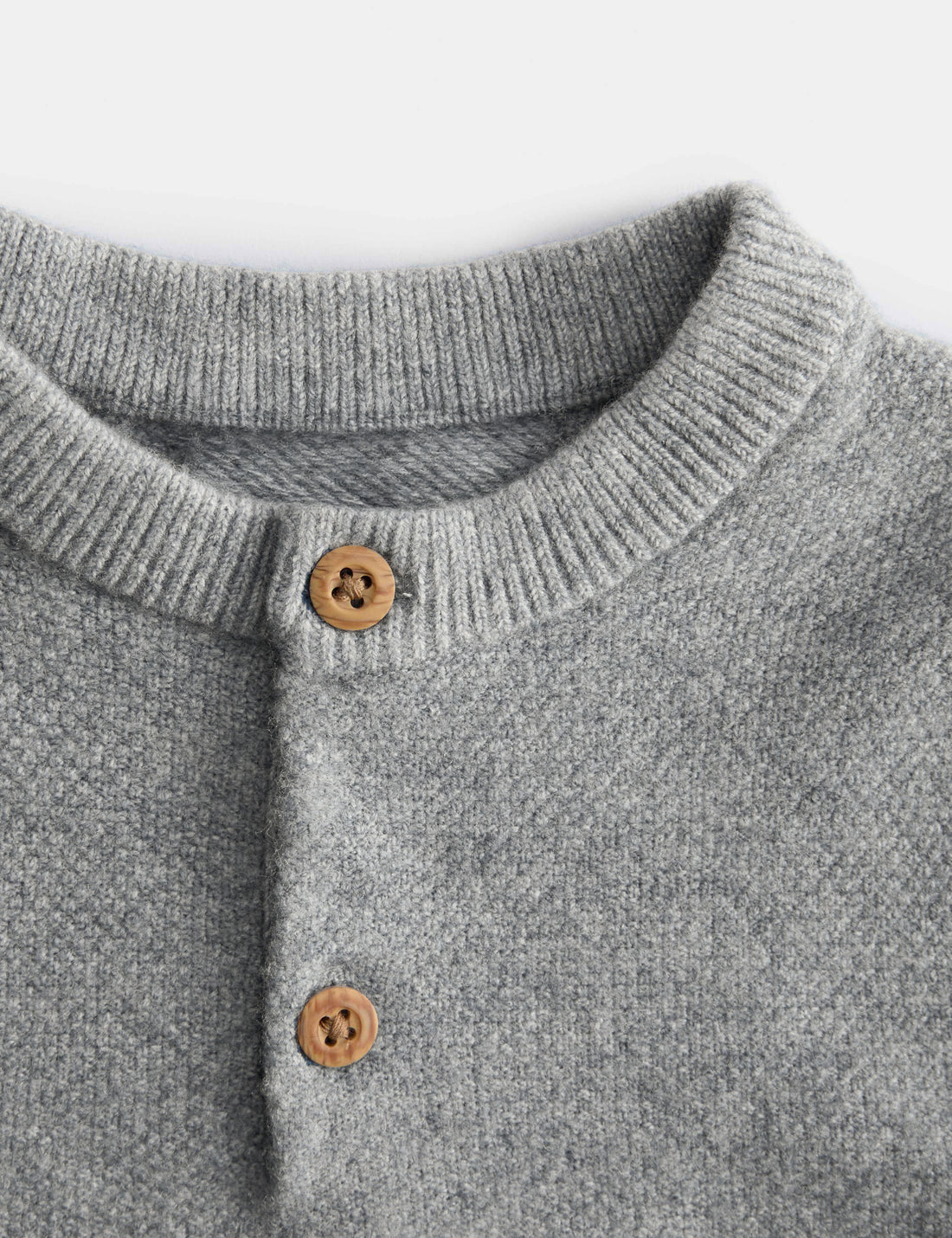 Boy's Henley Knitted Jumper | Grey