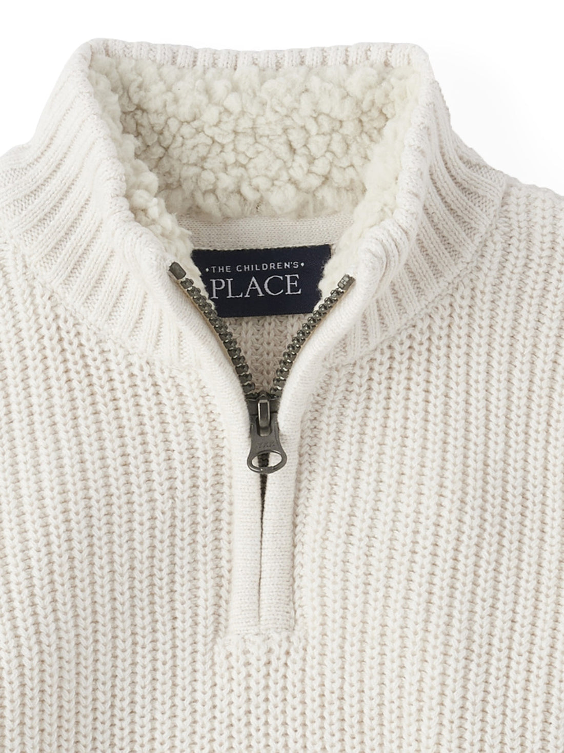 Boy's Half Zip Knit Sweater | Off White