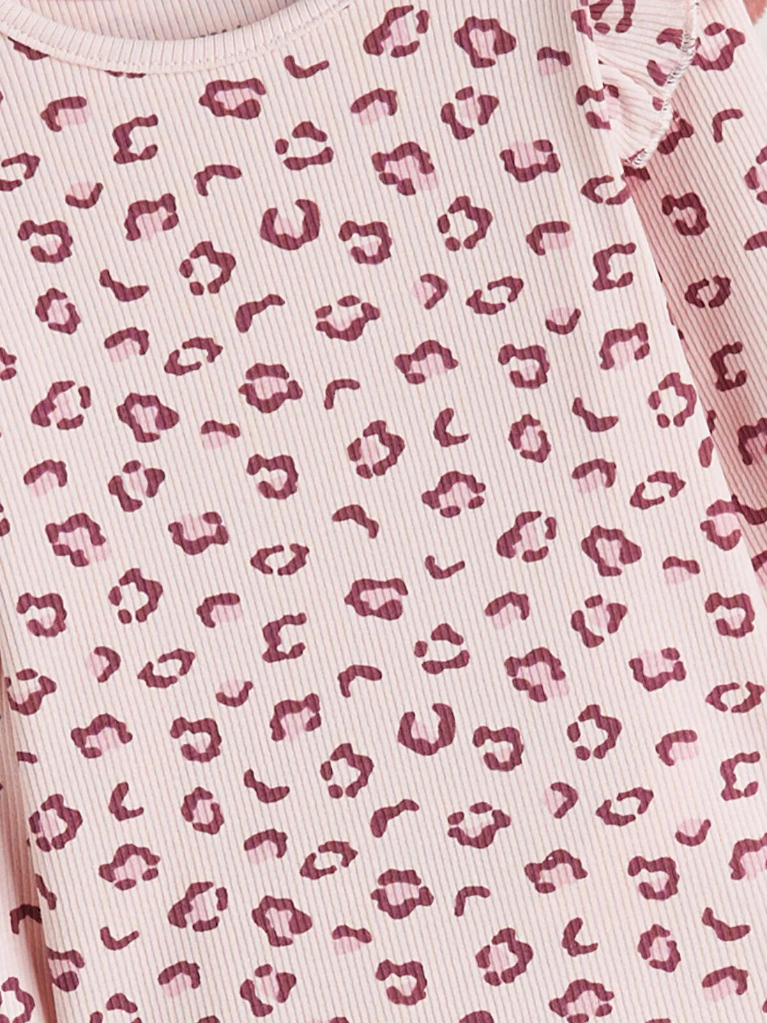 Girl's Ruffled Shoulder Ribbed Cotton Full Sleeve T-shirt