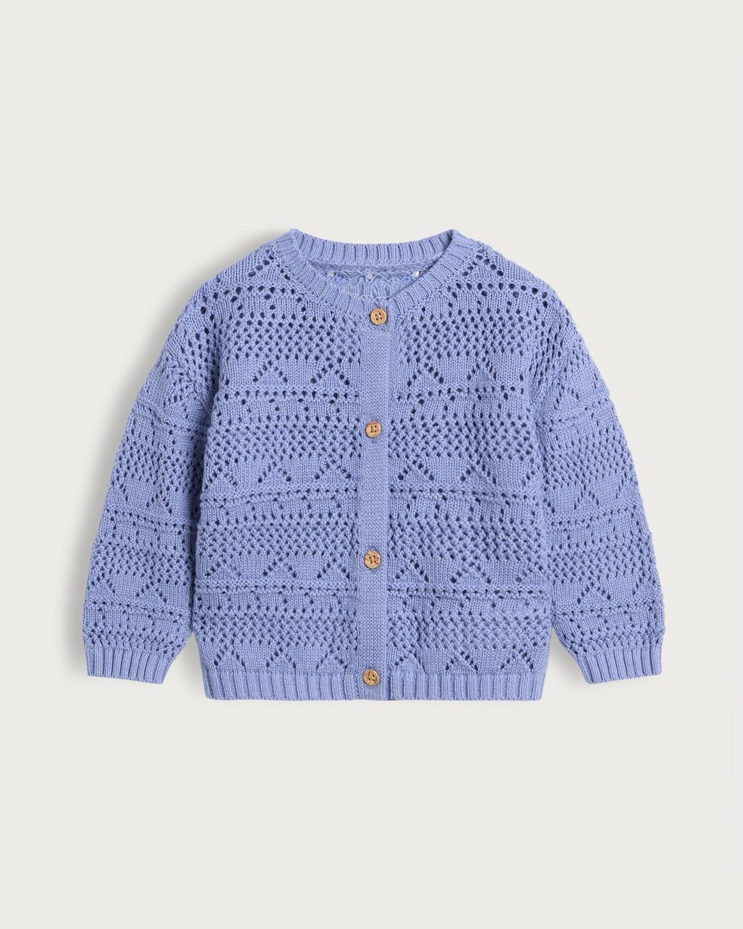 Unisex Baby Crochet Knit Cardigan | Lilac Blue