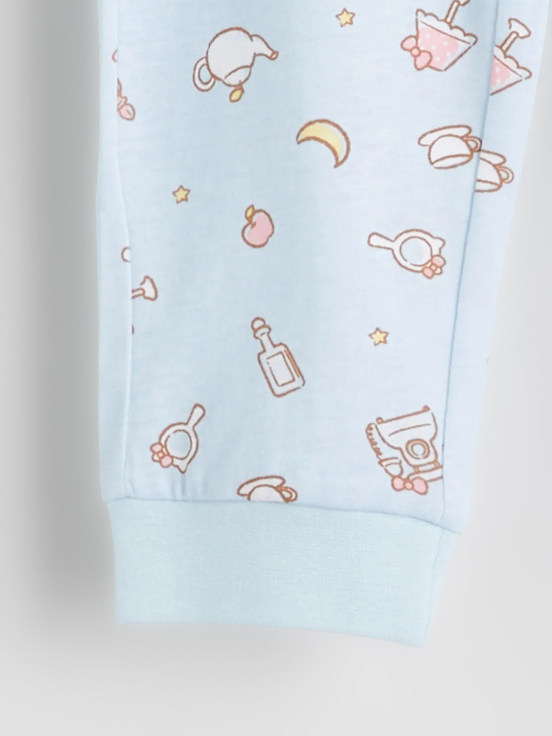 Girl's All Over Print Cotton Leggings | Light Blue