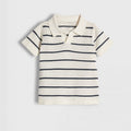 Striped knitted shirt on a light gray background