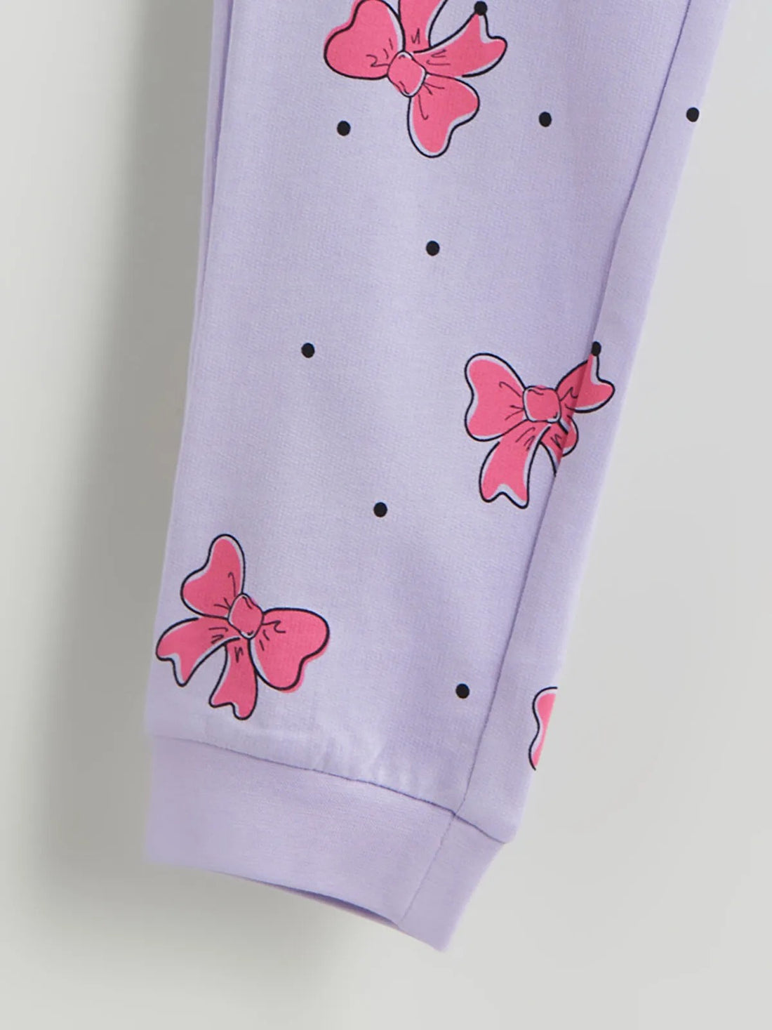 Girls' Bow & Dot Print Sweat Pants