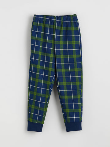 Boy's Plaid Jogger Sweat Pants | Forest Check