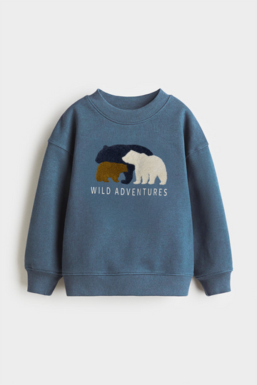 Kid's Cotton Sweatshirt | Cyan Blue
