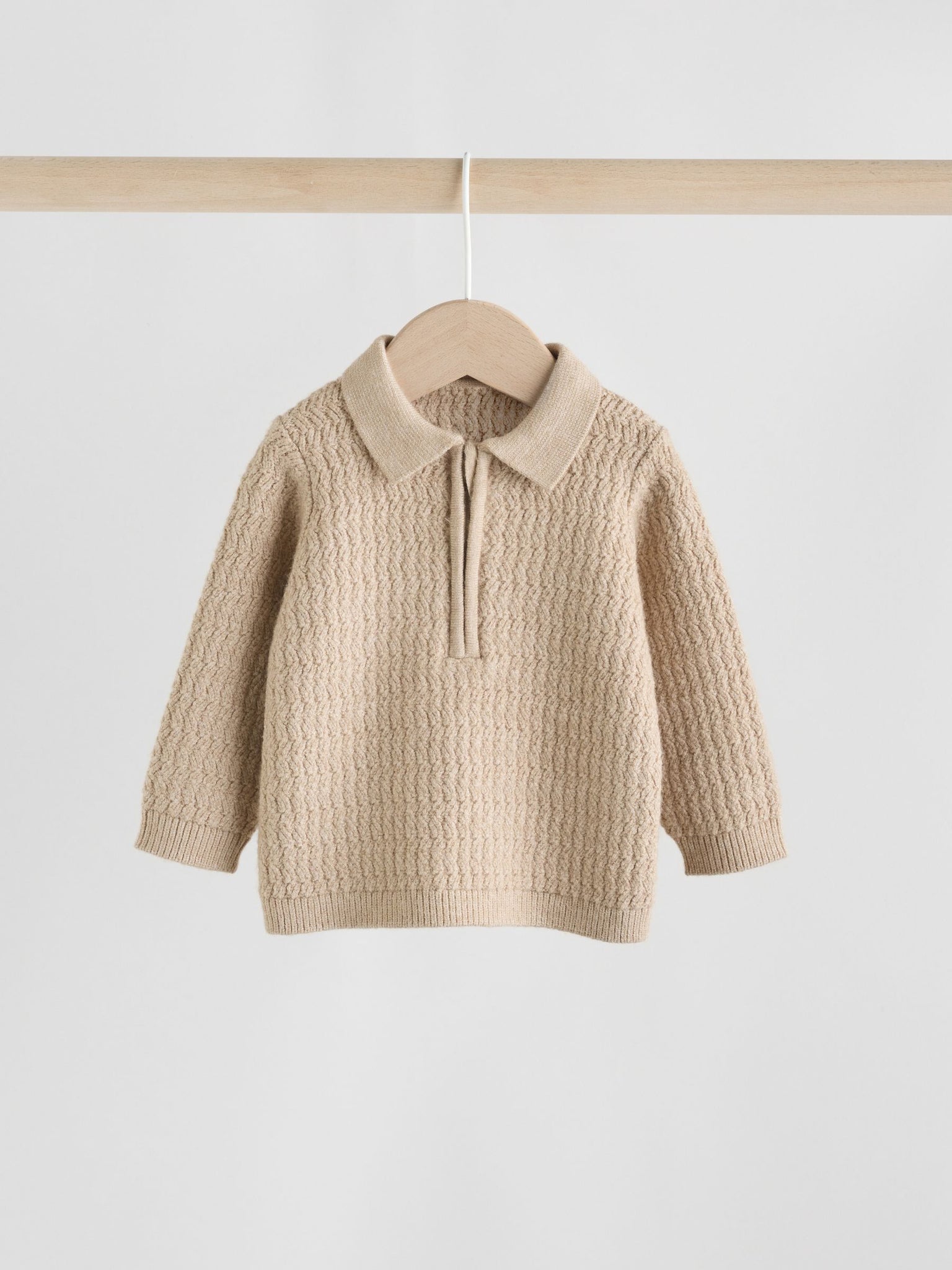 Baby Boy's Beige Textured Knit Sweater