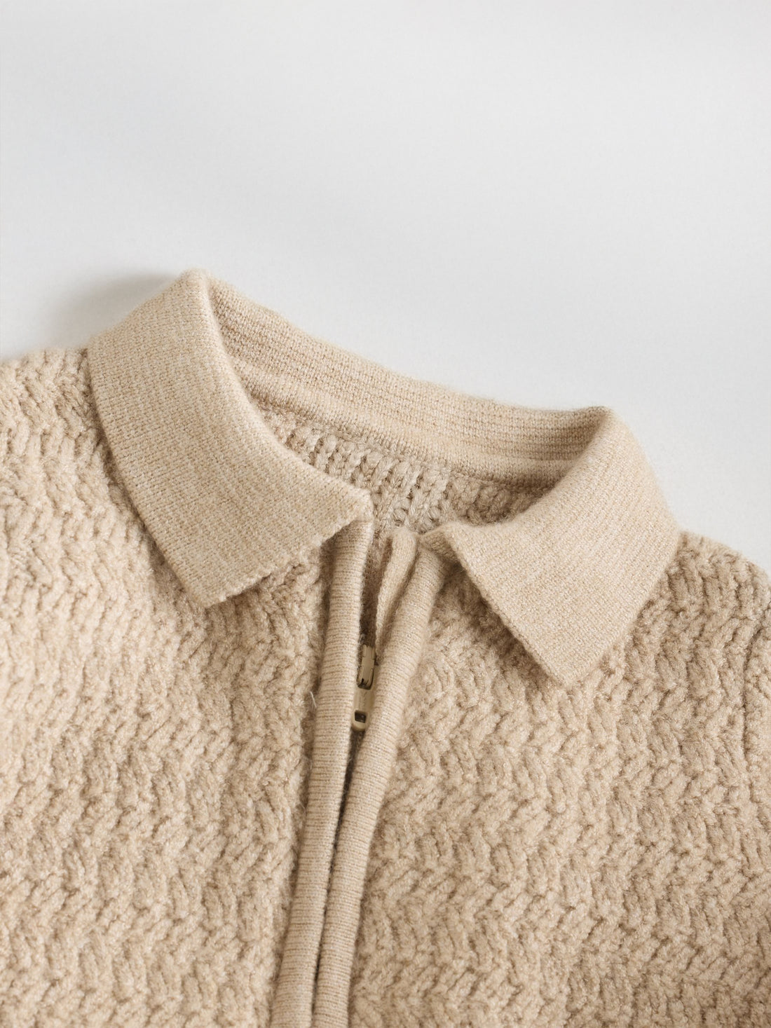 Baby Boy's Beige Textured Knit Sweater