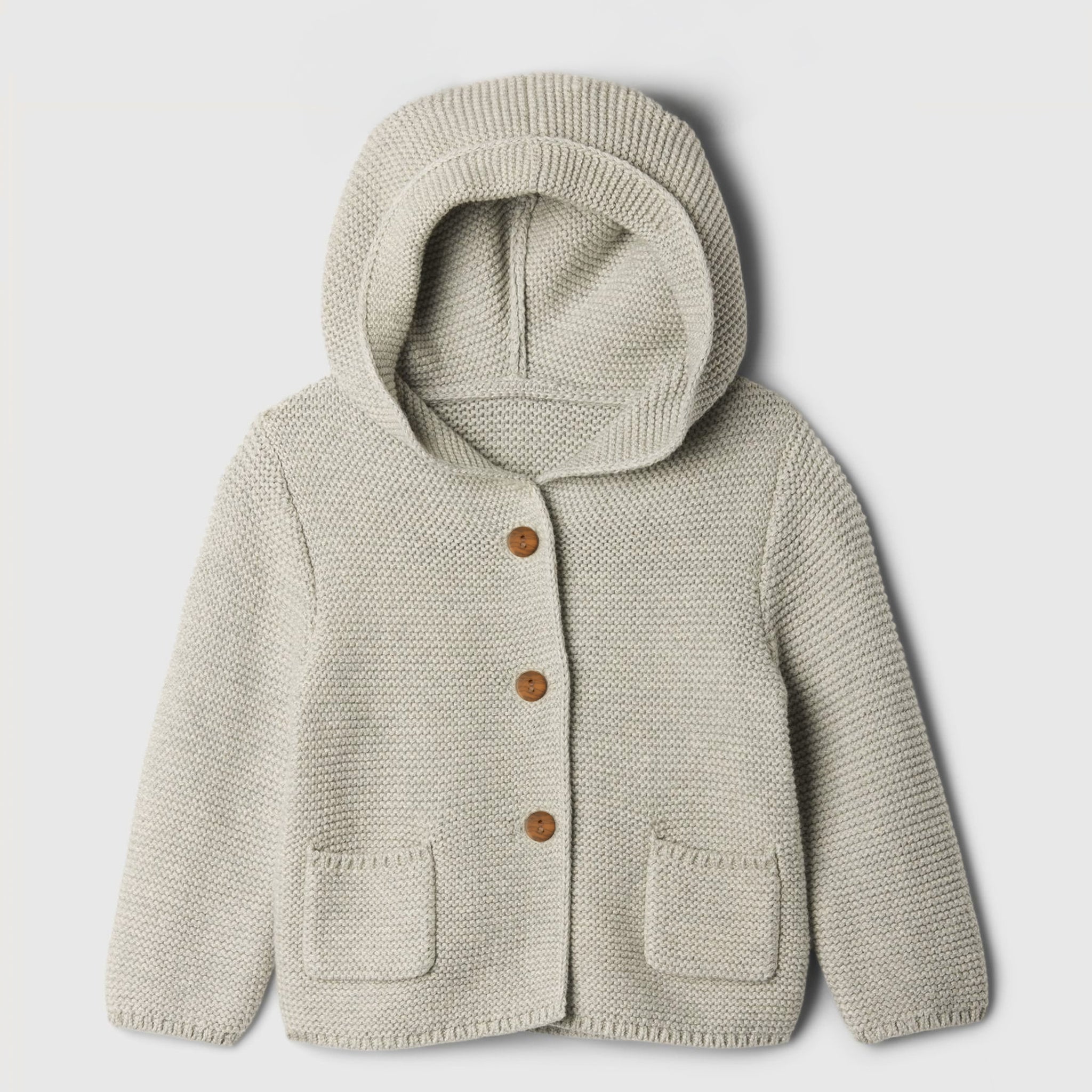 Baby Knitted Hoodie Cardigan | Soft Beige