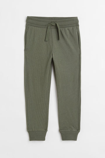 Boy's Cotton Fabric Joggers | Khaki Green