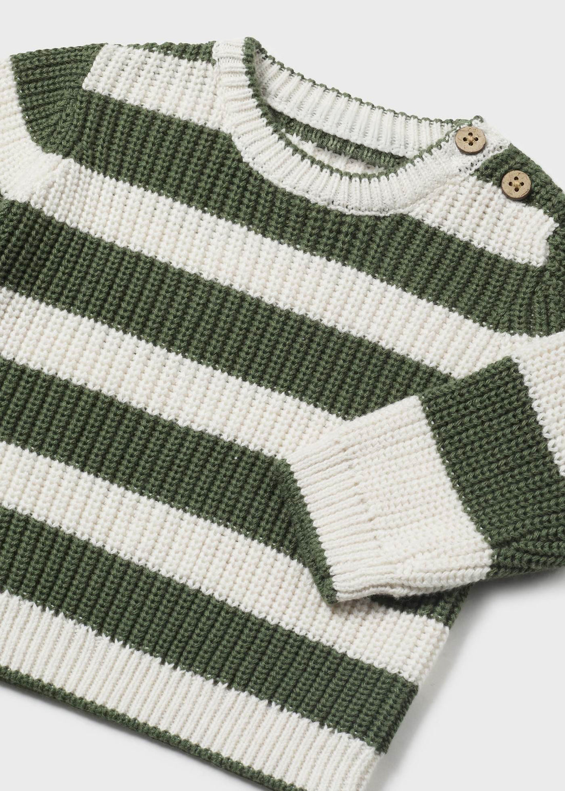 Baby Striped Knit Pullover Sweater – Forest Green