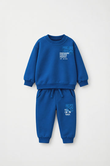 Infant Fleece 2-piece Sweatshirt & Jogger Set – Royal Blue