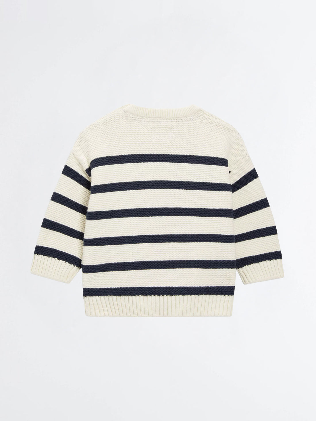 Baby Boy Striped Knit Sweater – Navy & Cream