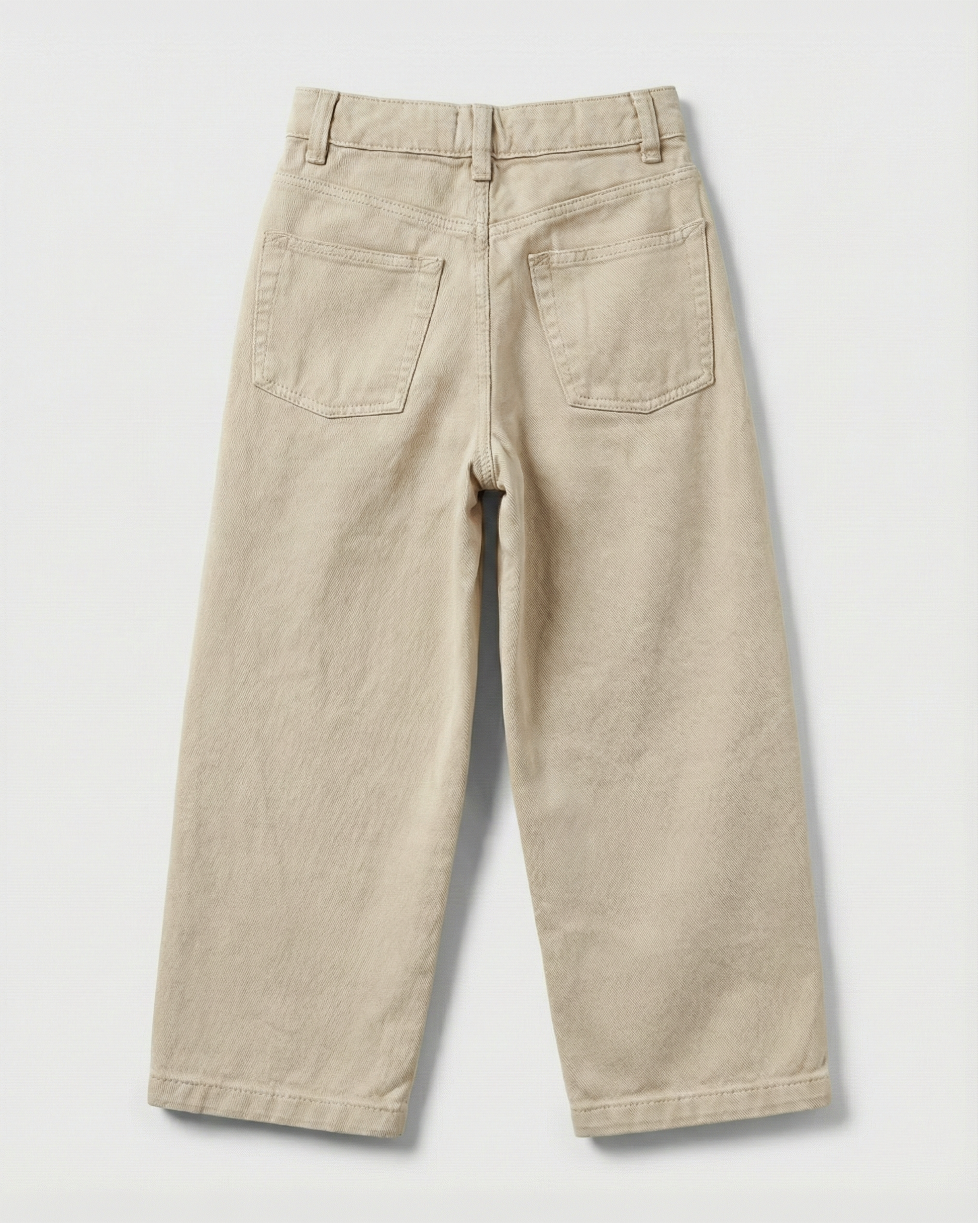 Kid's Relaxed Fit Denim Pant - Beige
