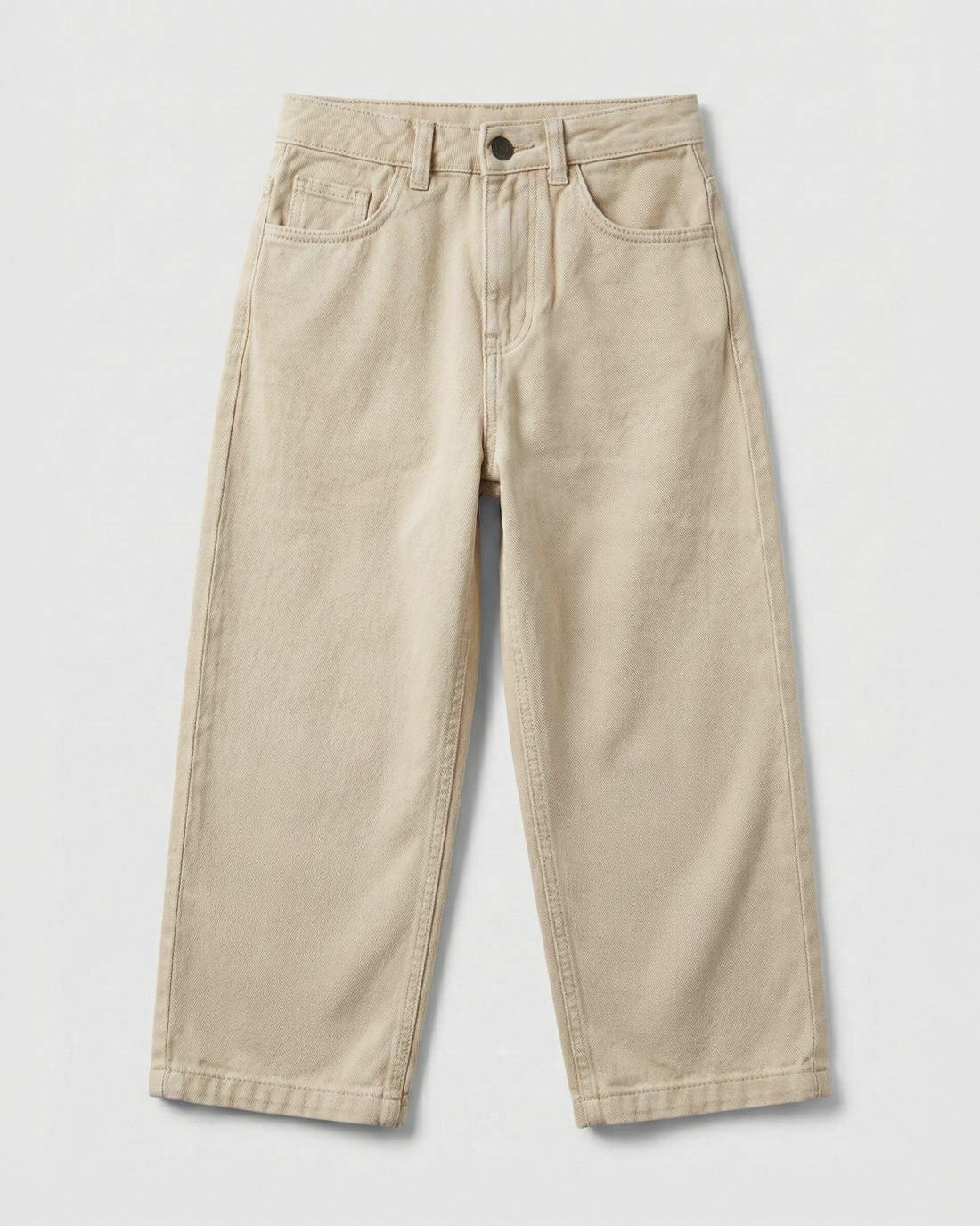 Kid's Relaxed Fit Denim Pant - Beige