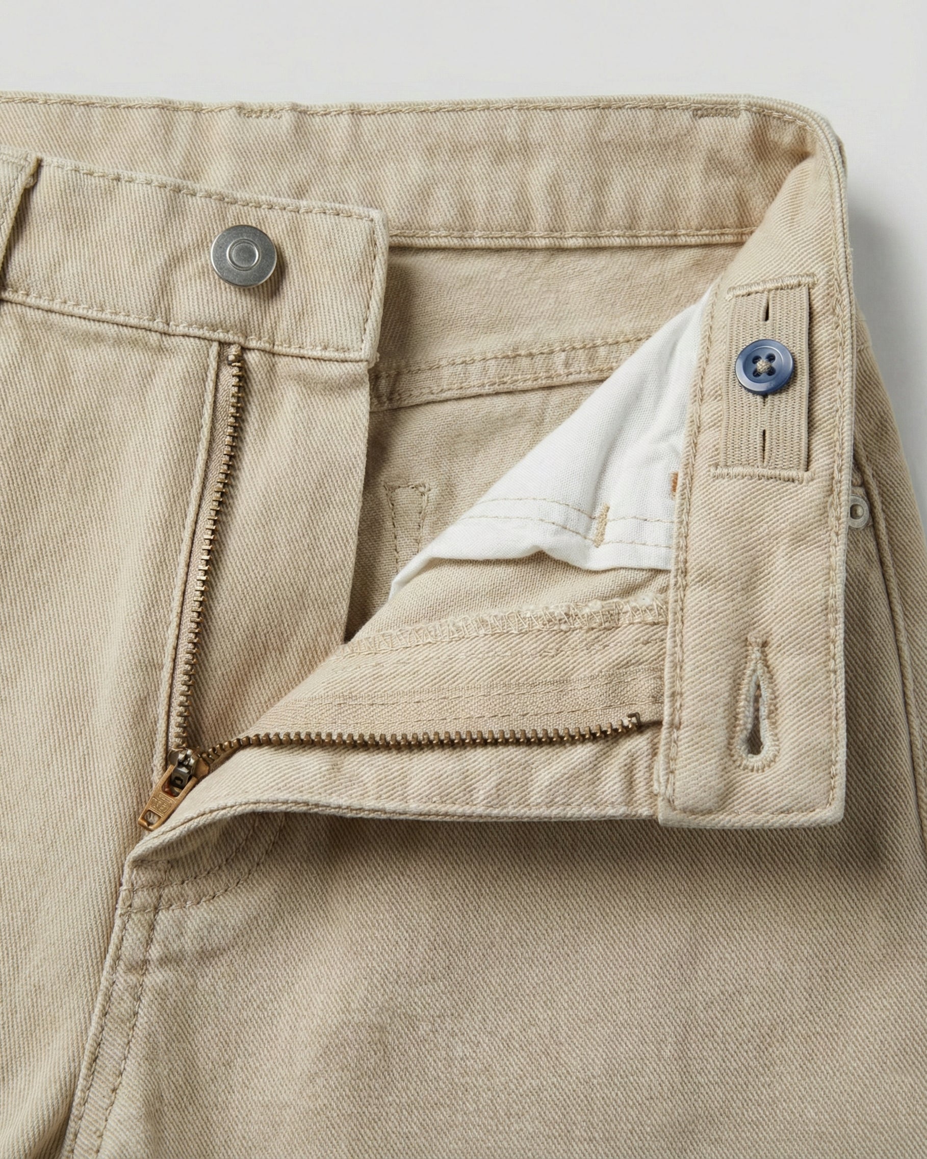 Kid's Relaxed Fit Denim Pant - Beige