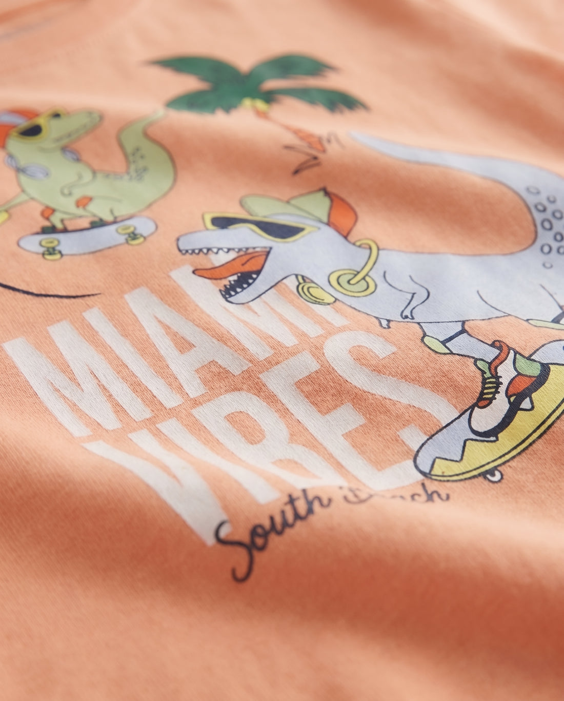 Kid's Short Sleeve Cotton T-Shirt - Peach Orange