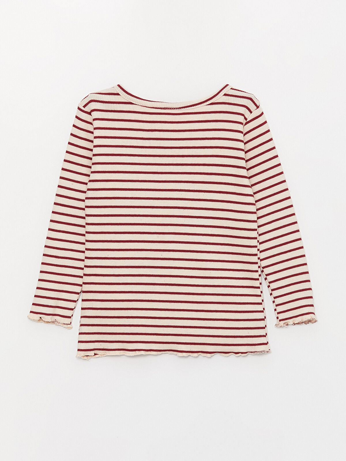 toddler baby girls long sleeve t-shirt in red stripe pattern